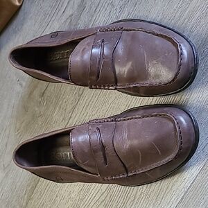 Men's Born Penny Loafers Brown Casual Leather Expresso Moccasins Slip On Vintage